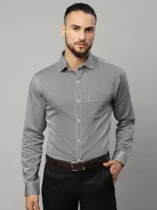 Rodamo Men Black Slim Fit Micro Checks Checked Casual Shirt