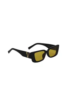 Creature Women Yellow UV Protected Rectangular Sunglasses
