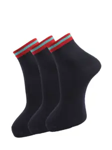 Dollar Socks Men Pack of 3 Solid Navy Blue Ankle Length Socks