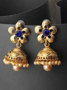 ANIKAS CREATION Blue Contemporary Jhumkas Earrings