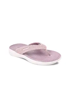 Campus Women Mauve & White Slip-On Flip Flops