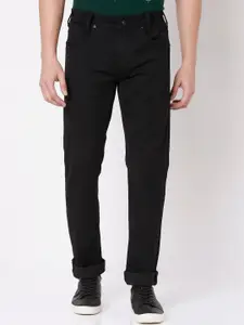 Mufti Men Black Straight Fit Stretchable Jeans