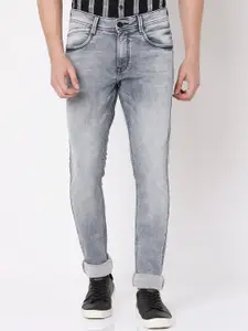 Mufti Men Grey Skinny Fit Heavy Fade Stretchable Jeans