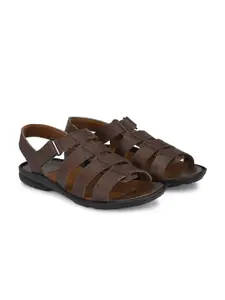 Azzaro Black Men Brown Comfort Sandals