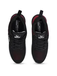 Lancer Men Black & Red Textile Running Non-Marking Shoes
