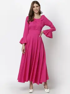 Karmic Vision Women Pink Crepe Maxi Dress