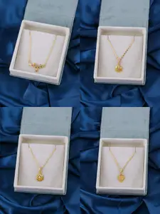 Brandsoon Set of 4 Gold-Plated Brass Necklaces