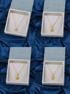 Brandsoon Women Brass Gold-Plated Set of 4 Chain with Pendant
