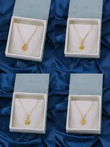Brandsoon Set of 4 Gold-Plated Brass Necklaces