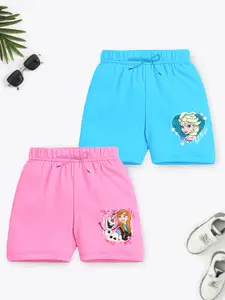 YK Disney Girls Pink & Blue Frozen Princess Shorts