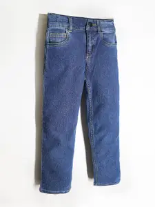 Cherry Crumble Boys Blue Solid Regular Fit Jeans