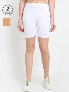 Jinfo Women White Cycling Sports Shorts