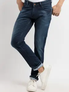 Status Quo Men Blue Solid Mid Rise Slim Fit Light Fade Stretchable Jeans