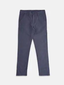 Pantaloons Junior Boys Grey Solid Mid Rise Regular Fit Trousers