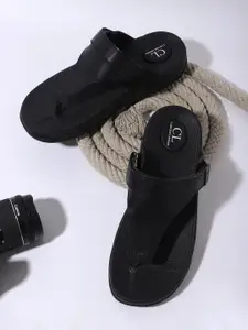 Carlton London Men Black Comfort Sandals