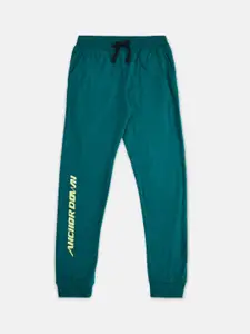 Pantaloons Junior Boys Green Printed Cotton Track Pant