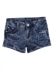 V-Mart Girls Blue Cotton Denim Shorts