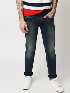 Pepe Jeans Men Tapered Fit Low-Rise Low Distress Heavy Fade Jeans