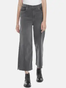 SF JEANS by Pantaloons Women Grey Wide Leg High-Rise Light Fade Jeans