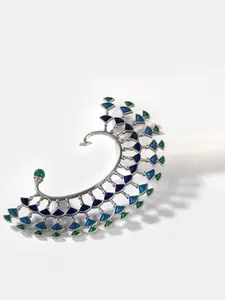 SHAYA Silver-Toned 925 Silver Contemporary Ear Cuff Earrings