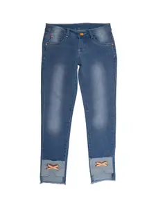 V-Mart Girls Blue Heavy Fade Stretchable Jeans