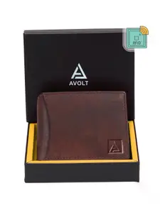 AVOLT Men Brown Leather Two Fold Wallet