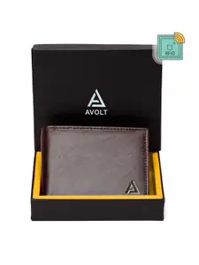 AVOLT Men Brown Leather Two Fold Wallet