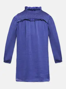 Oxolloxo Blue Satin A-Line Dress