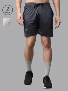VIMAL JONNEY Men Pack of 2 Grey Melange Training or Gym Sports Shorts