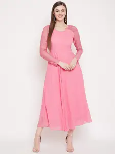 HELLO DESIGN Pink Georgette Midi Dress
