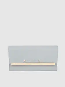 Caprese Women Light Blue Solid Three Fold Wallet
