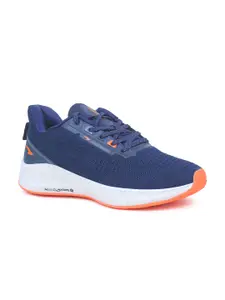 ASIAN Men Navy Blue & Orange Mesh Running Shoes