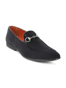 GABICCI Men Navy Blue Slip On Leather Formal Shoes