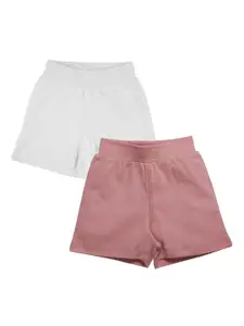 My Milestones Girls Pack of 2 Mid-Rise Cotton Shorts