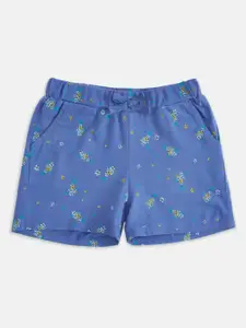 Pantaloons Junior Girls Navy Blue Printed Shorts