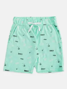 Pantaloons Junior Boys Green Printed Shorts