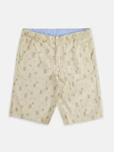 Pantaloons Junior Boys Beige Printed Cotton Shorts