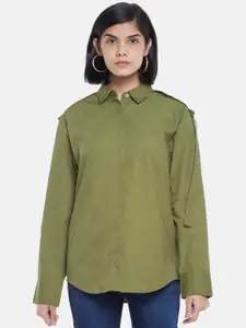 SF JEANS by Pantaloons Women Olive Green Casual Shirt