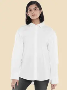SF JEANS by Pantaloons Women White Cotton Casual Shirt