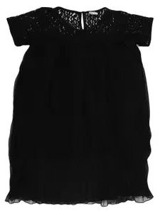 V-Mart Girls Black Georgette A-Line Dress
