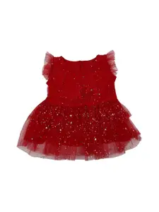 V-Mart Infant Girls Embellished Georgette Dress
