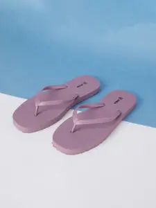 max Women Purple Rubber Thong Flip-Flops