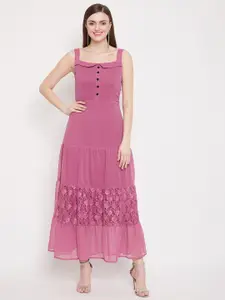 HELLO DESIGN Pink Georgette Maxi Dress