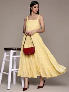 Label Ritu Kumar Yellow Ethnic Maxi Dress