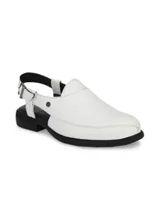 Delize Men White Shoe-Style Roman Sandals