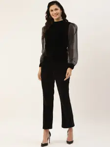 LILL Women Black Top with Trousers & Hairband