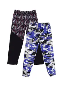 Fashionable Boys Pack Of 2 Printed Track Pants