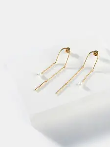 SHAYA Gold-Plated 925 Silver Contemporary Drop Earrings