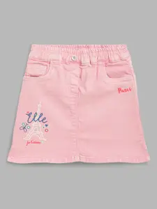 ELLE Girls Pink Solid Mini A-Line Skirts