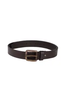 Levis Men Brown Woven Design Leather Belt